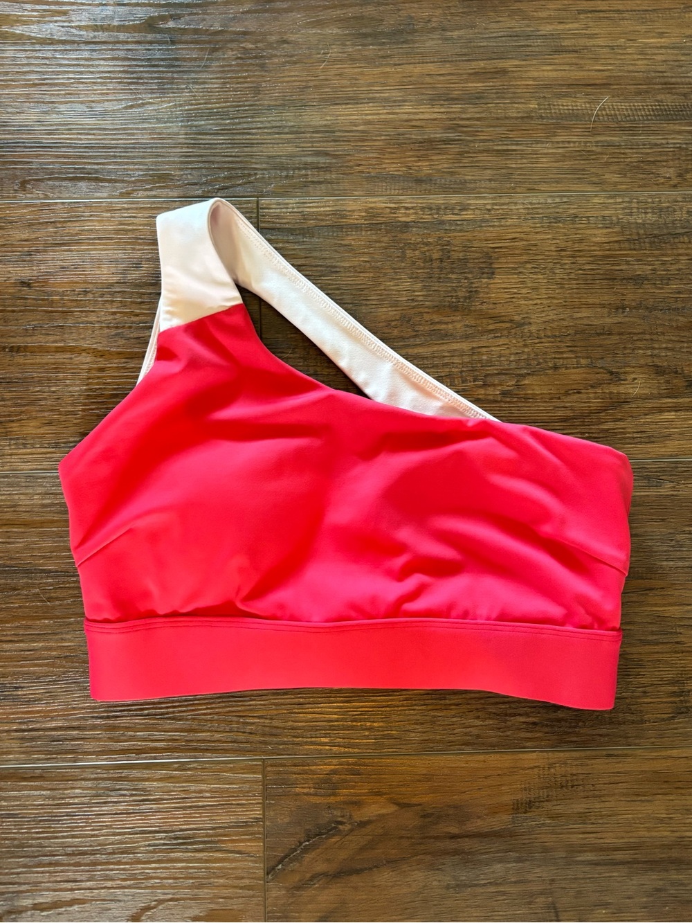 Cleo Harper Coral Sports Bra with Gold Logo Plate